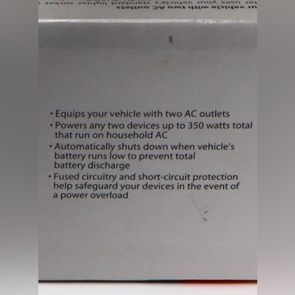 Radio Shack 350 Watt DC to AC Power Inverter Equips your vehicle w/ 2 AC Outlets - Picture 7 of 8